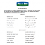 Waste Pro Holiday Schedule: What You Need to Know